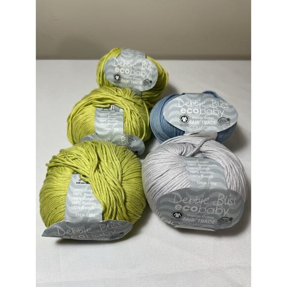 Debbie Bliss ECO BABY Prints FAIR TRADE yarn Lot Of 5 Organic Cotton - Picture 9 of 9